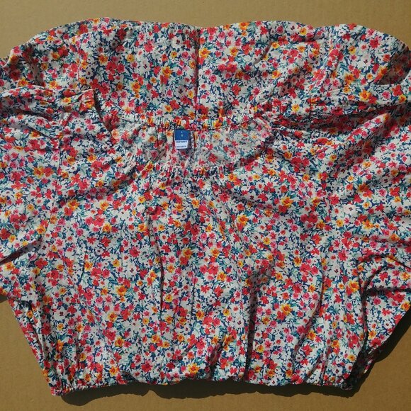 Old Navy Floral Print Puff Sleeve Dress - Multicolor - Picture 10 of 12